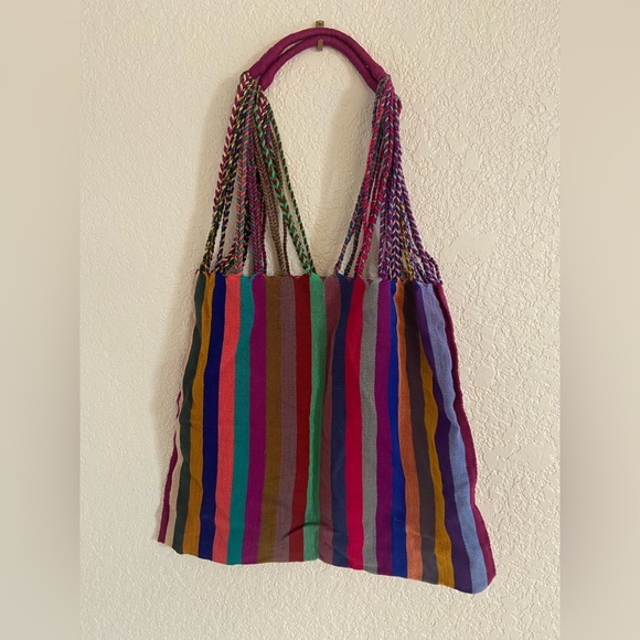 Rainbow Hammock Braided Tote - Picture 2 of 3
